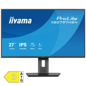 iiyama ProLite XB2797HSN-B1 68,5cm (27") FHD IPS 120Hz HDMI/DP/USB-C/LAN zvučnici monitor