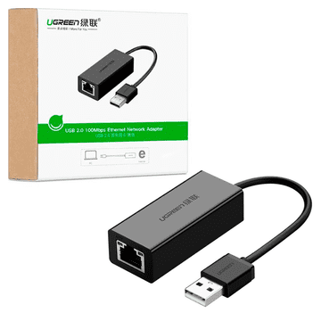 Ugreen vanjska mrežna kartica RJ45 - USB 2.0 100 Mbps Ethernet crna (CR110 20254)