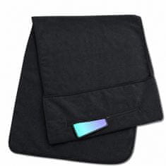 SOLFIT® Sportski ručnik od mikrofibre za teretanu s džepom i protukliznim manšetama, brzo sušenje, 50 × 120 cm | SWEATIX Crna