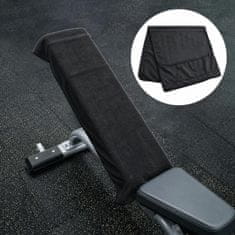 SOLFIT® Sportski ručnik od mikrofibre za teretanu s džepom i protukliznim manšetama, brzo sušenje, 50 × 120 cm | SWEATIX Crna