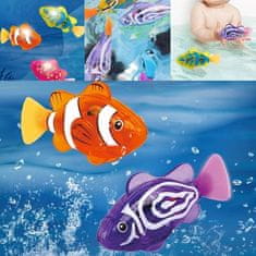 JOJOY® Robotska riba za plivanje 4 kom, aktivacija u vodi, LED svjetlosni efekti, interaktivna igračka na baterije | FISHISWIM