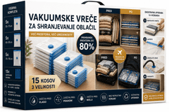 Ruhhy Vakuumske vrećice za odjeću 15 kom – vreće za vakumiranje posteljine i garderobe | ušteda prostora do 80 %