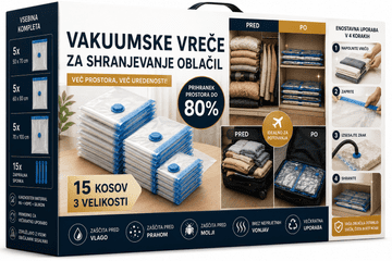 Ruhhy Vakuumske vrećice za odjeću 15 kom – vreće za vakumiranje posteljine i garderobe | ušteda prostora do 80 %