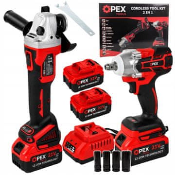Verkgroup XL set 2 u 1 21V bežični udarni odvijač bez četkica i kutna brusilica 2x3Ah kovčeg