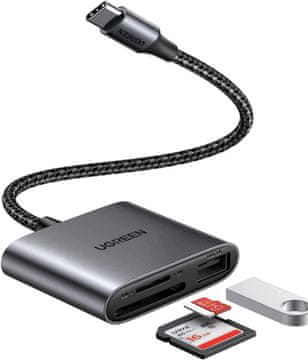 Ugreen 3-u-1 USB-C čitač kartica