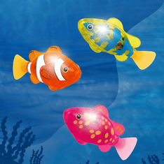JOJOY® Robotska riba za plivanje 4 kom, aktivacija u vodi, LED svjetlosni efekti, interaktivna igračka na baterije | FISHISWIM