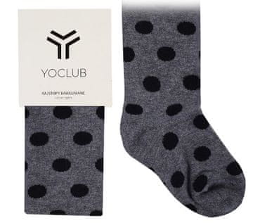 YOCLUB Pamučne tople čarape YO! grafit s crnim točkicama 140/146 Ł026A