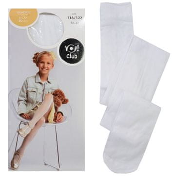 YOCLUB YO! glatke tajice od likre 20 den, bijele, 140/146 x60c