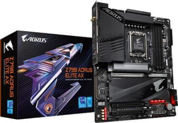 Gigabyte Z790 AORUS ELITE AX, DDR5, SATA3, USB 3.2 Gen 2x2, DP, 2.5GbE, Wi-Fi 6E, LGA1700 ATX