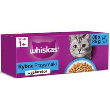 Whiskas Mokra hrana za mačke Whiskas ribice v želeju 80 x 85 g