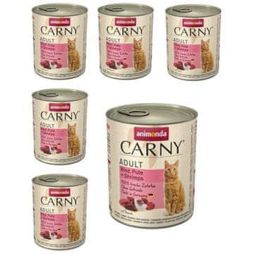 Animonda Animonda carny adult govedina puretina kozice mokra hrana za mačke 6x800g
