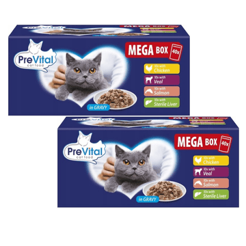 PreVital PREVITAL vrećice mješavina okusa za mačke 2x KUTIJA 40x100g