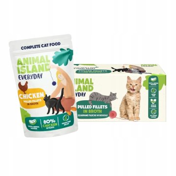 Mokra hrana za mačke ANIMAL ISLAND piletina u juhi 40x85g