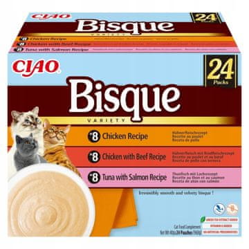 Inaba Ciao Bisque 24x40g mačja juha piletina govedina riba