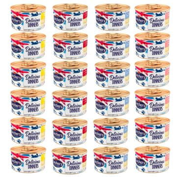 Butcher's Delicious Dinners Mačja mješavina okusa - mokra hrana za mačke u obliku pjene - konzerva 24 x 85 g