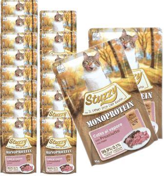 STUZZY Monoproteinska Mokra Hrana za Mačke sa Šunkom i Svinjetinom 16x85g