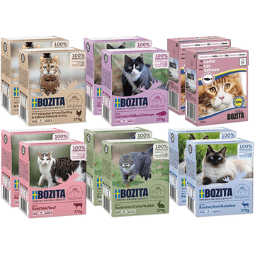 Bozita Mokra hrana za mačke Komadići mesa u umaku mješavina okusa 12x370g