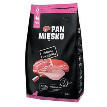 Suha hrana za pse PAN MĘSKO Teletina s prepelicama L 20 kg