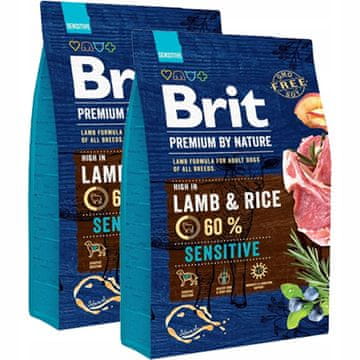 BRIT Premium Sensitive Lamb & Rice 2x3 kg