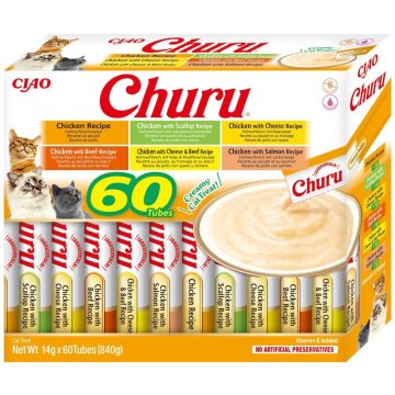 Inaba MAČKA CHURU RAZNOVRSNA PILEĆA HRANA 60x14g