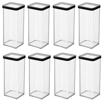 Rotho Kvadratna posuda za poslastice 8x1,5L LOFT crna