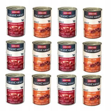 Animonda Grancarno Mokra hrana za pse, mješavina okusa za odrasle, konzerva 12 x 400 g
