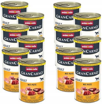 Animonda GranCarno mokra hrana za pse s purećim mesom, konzerva 12 x 400 g
