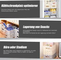 Nikcorp Sklopivi organizator za pohranu set 4 komada sivi 30,5x23,5x11,5 cm, modularna PP plastična kutija za ured, kuhinju i kupaonicu, prozračna ažur konstrukcija za slaganje, višenamjenski spremnik za dom