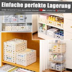 Nikcorp Sklopivi organizator za pohranu set 4 komada sivi 30,5x23,5x11,5 cm, modularna PP plastična kutija za ured, kuhinju i kupaonicu, prozračna ažur konstrukcija za slaganje, višenamjenski spremnik za dom