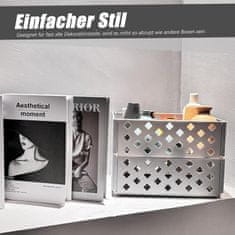Nikcorp Sklopivi organizator za pohranu set 4 komada sivi 30,5x23,5x11,5 cm, modularna PP plastična kutija za ured, kuhinju i kupaonicu, prozračna ažur konstrukcija za slaganje, višenamjenski spremnik za dom