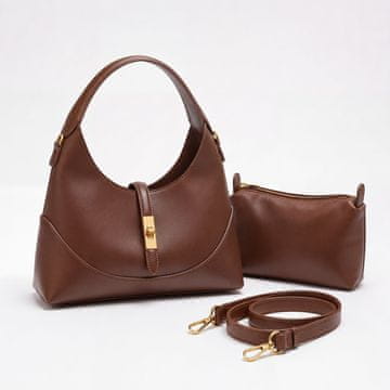 Dollcini Ženska crossbody torbica od umjetne kože smeđa s podesivom trakom