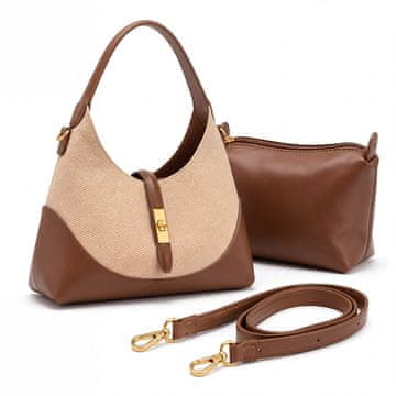 Dollcini Ženska crossbody torbica od umjetne kože smeđa s podesivom trakom