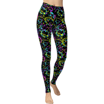 Nikcorp Ženske sportske tajice Casual rastezljive s uzorkom crne L, neprozirne Squat-Proof tajice za fitness, jogu, trčanje i svakodnevnu upotrebu, prozračne, 4-Way Stretch materijal, visoki elastični pojas