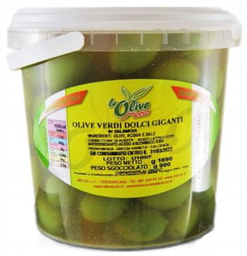 Svježe zelene masline s košticom Olive Verdi Grandi 1690g/900g - Miccio
