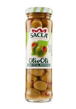 Zelene masline u salamuri punjene pastom od paprike 140 g - Sacla