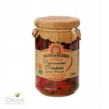 Delizie di Calabria Papričice u salamuri peperoncini calabresi 280g - Delizie di Calabria