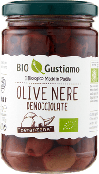 Crne masline bez koštica Olive Nere Denocciolate Peranzana 280g - Bio Gustiamo