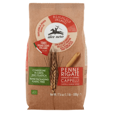 Alce Nero Penne Rigate S. Cappelli tjestenina 500g -