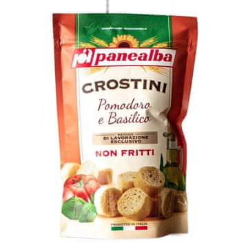 Grzanke s bosiljkom i rajčicama Crostini Pomodoro e Basilico 100g - Panealba