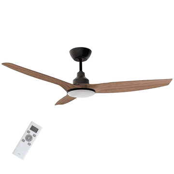 LIFE Stropni ventilator s LED rasvjetom Apeliotes Nature, 132cm, DC motor, crno drvo