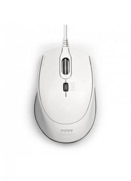 Port Designs USB-A/USB-C miš, tih, bijeli, 3600 dpi