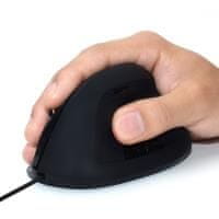 Ewent ergonomski vertikalni miš, 1800 dpi, crni, USB