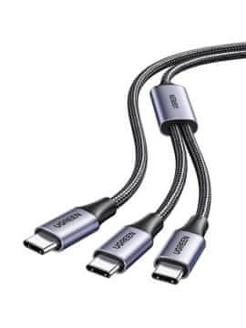 Ugreen 2-u-1 dvostruki USB-C kabel za punjenje s 100 W
