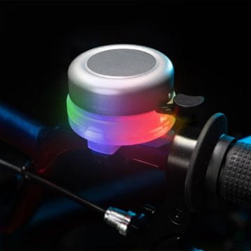 Brightz Zvonce za bicikl s LED svjetlom, srebrno