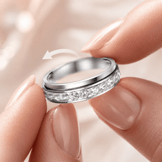 VIVVA® Rotirajući antistres prsten od titanijskog čelika s cirkonima, 3 komada, polirana unutrašnjost | LUXRINGS 6