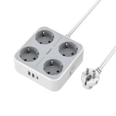 Tessan 302C stolna produžna utičnica, 4x utičnice, 2x USB-A, 1x USB-C, kabel od 2 m (TS-302-C)