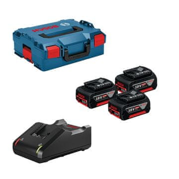 BOSCH Professional akumulatorski komplet 3x GBA 18V 5,0 Ah + GAL 18V-40 CV i L-Boxx 136 (0615990L3T)