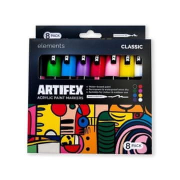 Rayher.	 Akrilni markeri Elements Artifex, calssic, set 8, 5-6mm