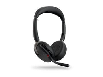 Jabra Evolve2 65 Flex UC stereo slušalice preko uha, bežične Bluetooth, s aktivnim poništavanjem buke (ANC), USB-A, crne, optimizirane za UC