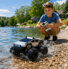 JOJOY® Amfibijski RC automobil 4WD, vožnja po kopnu i vodi, 360° okretanje, 2.4 GHz daljinski upravljač | AMFIBIA